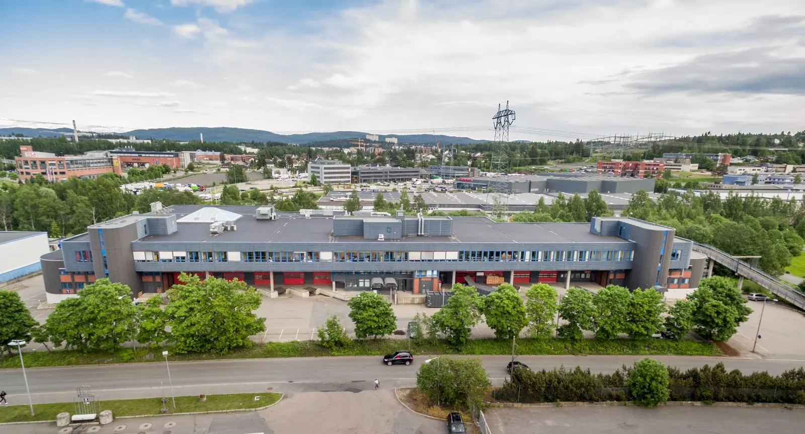 Commercial building at Alnabru seen from the air